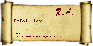Rafai Alex névjegykártya